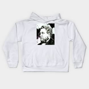 Charles Spurgeon Black and White Portrait | Charles Spurgeon Artwork 3 Kids Hoodie